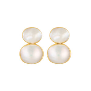 Cara Earrings - Double Pearl