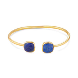 Cushion Cut Twin stone bangle Lapis Lazuli