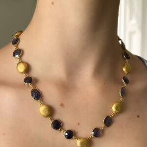 Iolite and Gold Necklace