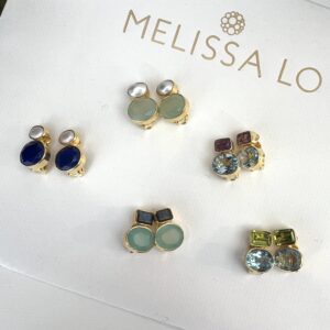 Cara Earrings - Pearl and Lapis Lazuli - Non pierced