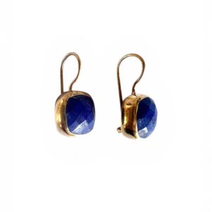 Cushion Cut Twin Earrings - Lapis Lazuli