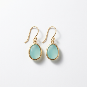 Vita Earrings - Aqua Chalcedony / Gold