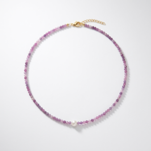 Solea Ruby Necklace - White pearl